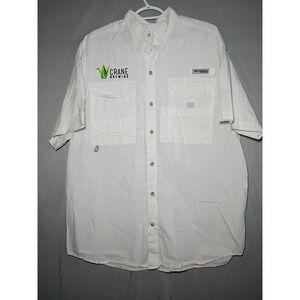 Columbia PFG Bonehead Shirt Mens M Medium White Short Sleeve Vented Fishing Hike